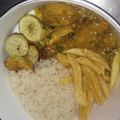 El cooksnap de Danny Cruz cuando hizo Pollo al curry con papas, batatas al horno y arroz.