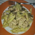 El cooksnap de Flor Ríos cuando hizo Macarrones con pollo y champiñones.
