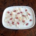 Kulsoom Bukhari's cooksnap of when they made Yogurt fruit chat including banana 🍌 apple 🍎 peaches 🍑.