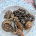 El cooksnap de Meritxell cuando hizo Pollo al ajillo con champiñones.