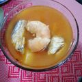 El cooksnap de Dulce trejo cuando hizo Caldo de pescado con camarones.