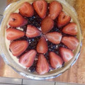 El cooksnap de Esther Soto cuando hizo Pie de queso con zarzamora.