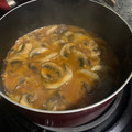 El cooksnap de Katherin Rodriguez cuando hizo Caldo de hongos y maíz pozolero.
