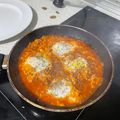 El cooksnap de Ibrahim Hawa cuando hizo Huevos a la italiana con carne picada.