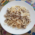 El cooksnap de Henar cuando hizo Espaguetis integrales con crema de champiñones.