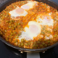 El cooksnap de Marieta cuando hizo Huevos al plato o a la flamenca, en 4 minutos en microondas.