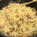 El cooksnap de Annuska Perera cuando hizo Pasta a la carbonara italiana.