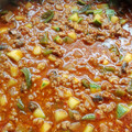 El cooksnap de Hector Munguia Schrader cuando hizo Carne molida con chiles poblanos, hongos y calabacita.