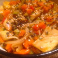 El cooksnap de Enrique Rodriguez cuando hizo Noodles con pollo y verduras.