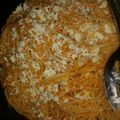 El cooksnap de miranda cuando hizo Spaghetti con queso y chile morrón.