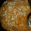 El cooksnap de miranda cuando hizo Spaghetti con queso y chile morrón.