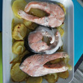 El cooksnap de Charo Gil Muñoz cuando hizo Salmón al horno con patatas y cebolla.