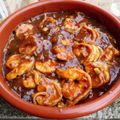 El cooksnap de Chusmi cuando hizo Gambas con ajo en salsa de ostras.