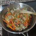 El cooksnap de Pablo Gómez López cuando hizo Pavo con sofrito de verduras.