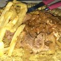 El cooksnap de Alejandra Azar cuando hizo Churrasquitos de cerdo con albahaca y papas fritas.