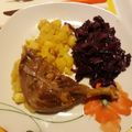Kitti Györfi Cooksnap-ja, amikor elkészítette a(z) Kacsacomb, párolt lilakáposzta és krumplipüré receptet.