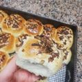 El cooksnap de Maria Florencia cuando hizo Pletzalej /pan judío, pancitos p/ sándwich de pastron.