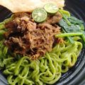 Cooksnap dari Riska Novianti untuk resep Mie Ayam Hijau/Ijo Homemade