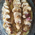 El cooksnap de Anna Guiot cuando hizo Pechuga de pollo rellena de jamón, queso y tortilla en salsa de vino y cebolla.