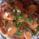 El cooksnap de tomatitos cuando hizo Pizza con salmón ahumado y gambas.
