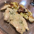 El cooksnap de Melisa Rodriguez cuando hizo Pechuga de pollo y papas a la crema y verdeo.