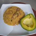 El cooksnap de Alvaro Julio Torres cuando hizo Arroz de carne de res y cerdo en aceite de coco.