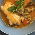 El cooksnap de Charles cuando hizo Alubias con salmón y almejas.