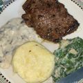 Cooksnap dari namira fitri untuk resep Sirloin steak with mushroom sauce and creamy spinach