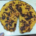 El cooksnap de Laura Marulanda cuando hizo ✨Omelette de plátano maduro relleno de jamón serrano, queso y salsa pesto con manzana y frambuesas✨.