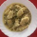 El cooksnap de Irina Caro cuando hizo Merluza en salsa eneldo con guisantes.