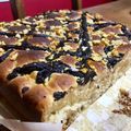 El cooksnap de Alicia Yunis cuando hizo *Coca de San Juan de Naranja, Nueces y Chocolate*.