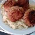 El cooksnap de Maki Martinez cuando hizo 🍽 🧆 🍅 Albóndigas de carne en salsa con puré de papas.
