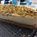 El cooksnap de mambanegra cuando hizo Tarta de queso, chocolate blanco y mermelada de arándanos.