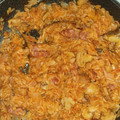 El cooksnap de Priscila cuando hizo Timbal de arroz con bacon y setas y espárragos.