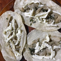 El cooksnap de Gus Castro cuando hizo Huarache de setas encebolladas con queso vegan.