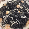 El cooksnap de Marieta cuando hizo Spaghetti negro con gambas, gulas y chaca.