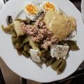 El cooksnap de ade cuando hizo Ensalada templada de judías verdes, atún y espárragos con salsa de aguacate y queso light.