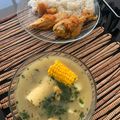 El cooksnap de Dalia Hernandez cuando hizo Sancocho colombiano a leña.