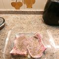 El cooksnap de María Angélica Calderón cuando hizo Chuletas a las finas hierbas y pimienta.