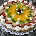 El cooksnap de Fer Peritore cuando hizo Tarta frutal de frutillas arándanos duraznos y kiwi.
