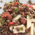 El cooksnap de Lissette cuando hizo Ensalada de lentejas con vinagreta de pimientos.