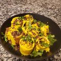 Niketa Oza's cooksnap of when they made ત્રિરંગી ખાંડવી (Trirang Khandvi Recipe In Gujarati).