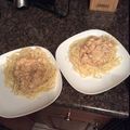 El cooksnap de Eduardo Mendes cuando hizo Pollo en salsa Alfredo.