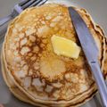 William's cooksnap of when they made American-style pancakes.