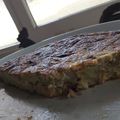 El cooksnap de Paola Nuñez cuando hizo Tortilla de berenjena, cebolla y atún.
