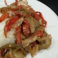 El cooksnap de Carla Marina Marenco cuando hizo Salteado de verdura con pejerrey y arroz.