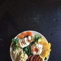 El cooksnap de Oscar Lopez Aguayo cuando hizo Ensalada de Espinacas, Quinoa, Aguacate, Hummus, Tomate y Mozzarella.