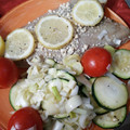 El cooksnap de Elena Villalba cuando hizo Gallo al horno sobre almohadilla de verduras fácil.