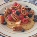 El cooksnap de Carolina Guerra cuando hizo Panqueques de avena, chocolate con harina de todo uso,,,.