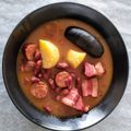 El cooksnap de Tonysantos cuando hizo Alubias rojas con chorizo asturiano y jamón.